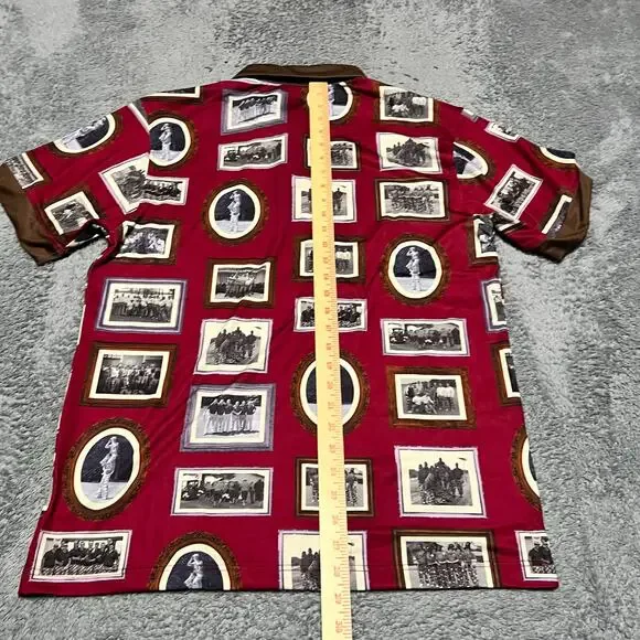 Royal & Awesome Polo Shirt Mens Large Red Brown Framed 1999 Ryder Cup Brookline - Picture 7 of 9